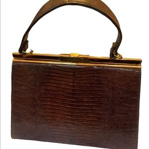 Vintage BEST IN CO New York brown leather top handle handbag/purse MCM